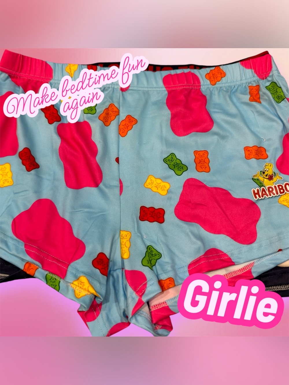 Haribo Light Blue & Pink Gummy Print Women's Boxer Briefs